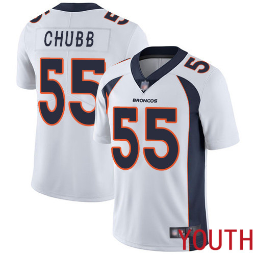 Youth Denver Broncos 55 Bradley Chubb White Vapor Untouchable Limited Player Football NFL Jersey
